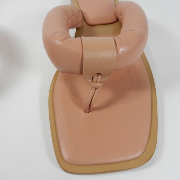TORY BURCH Puffy Strap Thong Nevada Flat SANDALS Size 5.5 Shell Pink Leather NEW - Picture 13 of 13